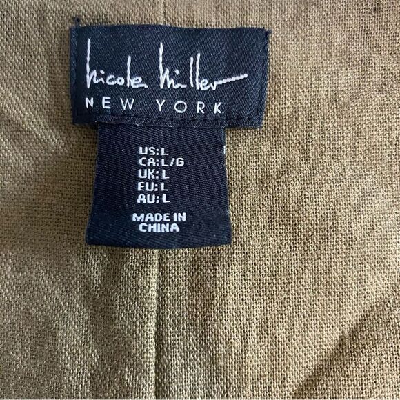 Nicole Miller 100% Linen V-Neck Button with Pockets Romper Green size Large - Picture 4 of 10